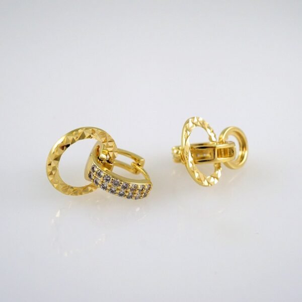Women Earrings/ Aretes Dama/ Zircon Stone/ 14k Real Color// E503 - Image 2