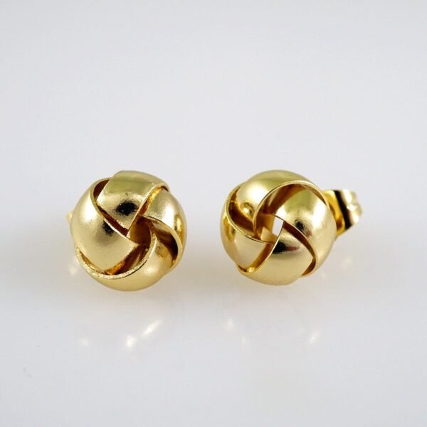 Women Earrings/ Aretes Dama/ Plain/ 14k Real Color//E506 - Image 2