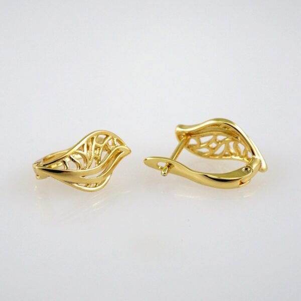 Women Earrings/ Aretes Dama/ Plain/ 14k Real Color// E510 - Image 2