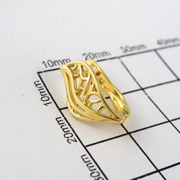 Women Earrings/ Aretes Dama/ Plain/ 14k Real Color// E510 - Image 3
