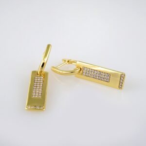 Women Earrings/ Aretes Dama/ Zircon Stone/ 14k Real Color// E511