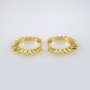 Women Earrings/ Aretes Dama/Plain/ 14k Real Color// E513