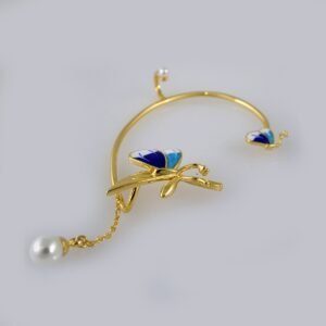 Women Earrings/ Aretes Dama/ Zircon Stone/ 14k Real Color/ Trepador de oreja 1PZ// E516