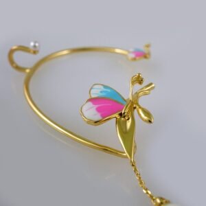 Women Earrings/ Aretes Dama/ Zircon Stone/  14k Real Color/ Trepador de oreja 1PZ// E517