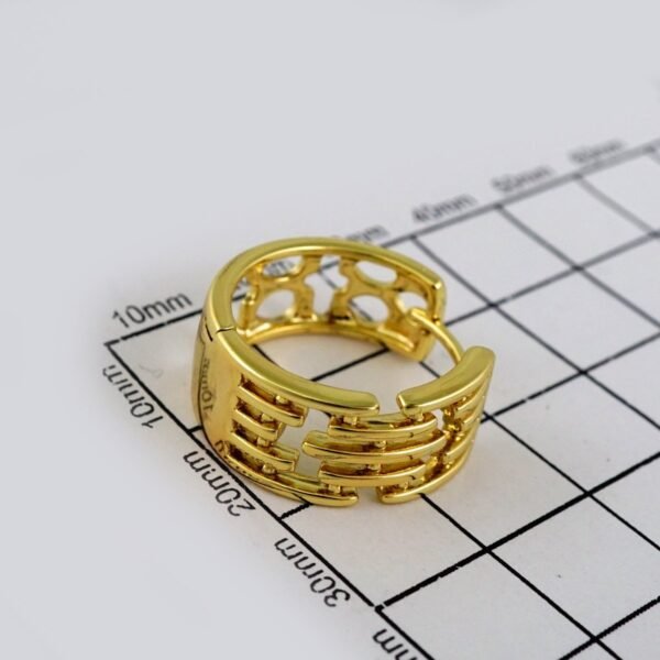 Women Earrings/ Aretes Dama/ Plain/ 14k Real Color// E525 - Image 3