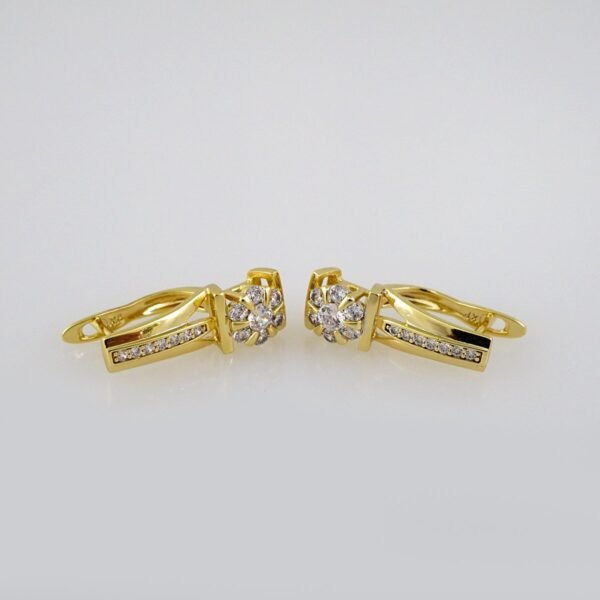 Women Earrings/ Aretes Dama/ Zircon Stone/ 14k Real Color// E526