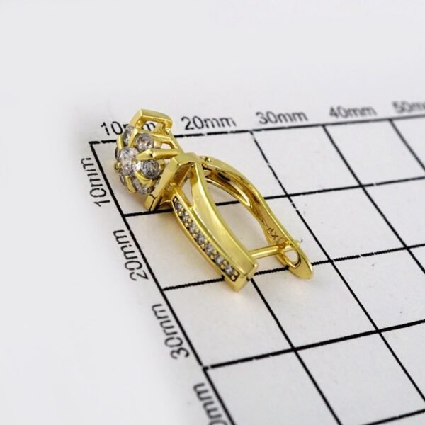 Women Earrings/ Aretes Dama/ Zircon Stone/ 14k Real Color// E526 - Image 3