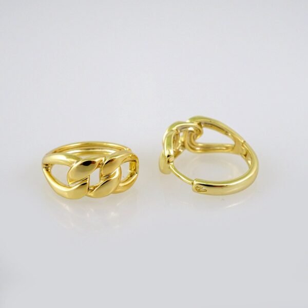 Women Earrings/ Aretes Dama/ Plain/ 14k Real Color// E530 - Image 2