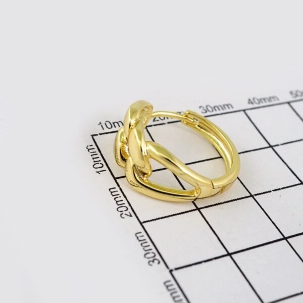 Women Earrings/ Aretes Dama/ Plain/ 14k Real Color// E530 - Image 3