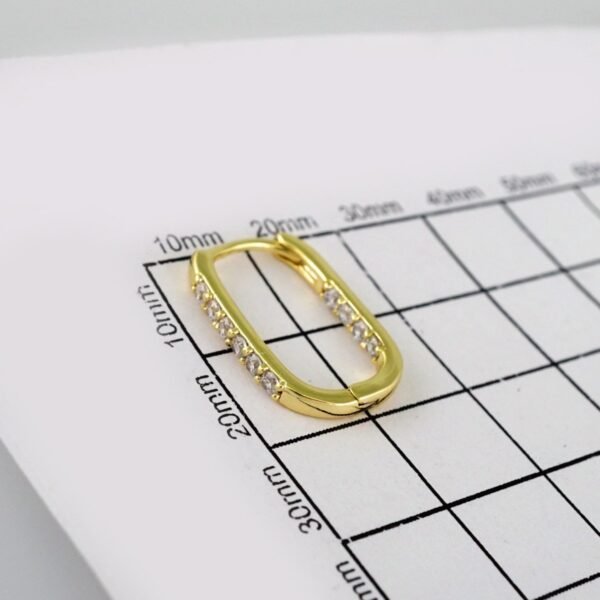 Women Earrings/ Aretes Dama/ Zircon Stone/ 14k Real Color// E536 - Image 3