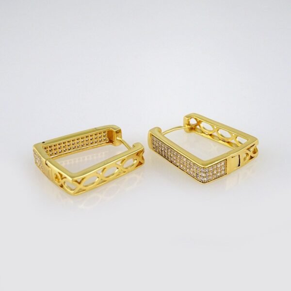 Women Earrings/ Aretes Dama/Zircon Stone/14k Real Color// E540 - Image 2