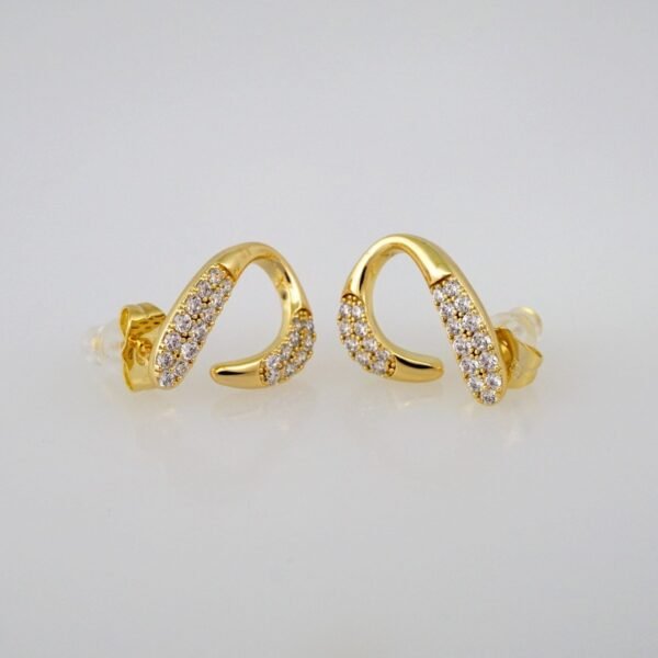 Women Earrings/ Aretes Dama/Zircon Stone/14k Real Color// E555