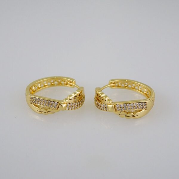 Women Earrings/ Aretes Dama/Zircon Stone/14k Real Color// E564