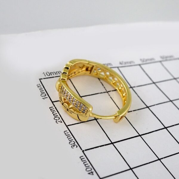 Women Earrings/ Aretes Dama/Zircon Stone/14k Real Color// E564 - Image 3