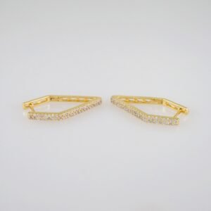Women Earrings/ Aretes Dama/Zircon Stone/14k Real Color// E569