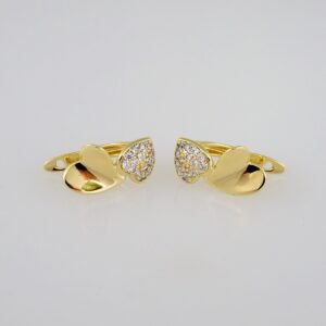 Women Earrings/ Aretes Dama/  Zircon Stone/  14k Real Color// E573