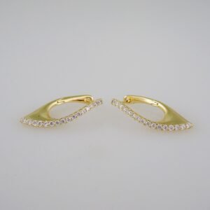 Women Earrings/ Aretes Dama/  Zircon Stone/  14k Real Color// E575