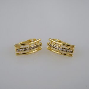 Women Earrings/ Aretes Dama/  Zircon Stone/  14k Real Color// E580