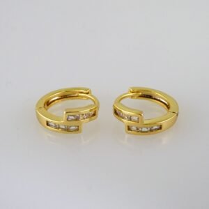 Women Earrings/ Aretes Dama/  Zircon Stone/  14k Real Color// E588