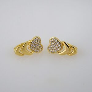 Women Earrings/ Aretes Dama/  Zircon Stone/  14k Real Color// E590