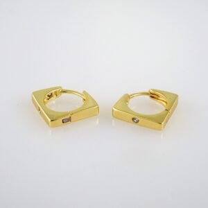 Women Earrings/ Aretes Dama/ Plain/  14k Real Color// E592