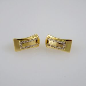 Women Earrings/ Aretes Dama/  Zircon Stone/  14k Real Color// E595