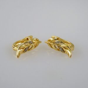 Women Earrings/ Aretes Dama/  Zircon Stone/  14k Real Color// E600