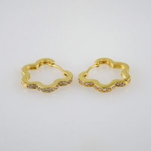 Women Earrings/ Aretes Dama/  Zircon Stone/  14k Real Color// E603