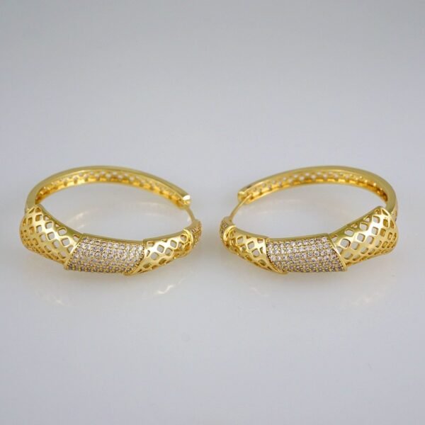 Women Earrings/ Aretes Dama/Zircon Stone/14k Real Color// E604 - Image 2