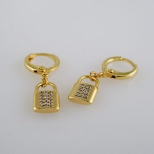 Women Earrings/ Aretes Dama/  Zircon Stone/  14k Real Color// E608