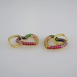 Women Earrings/ Aretes Dama/  Zircon Stone/  14k Real Color// E610