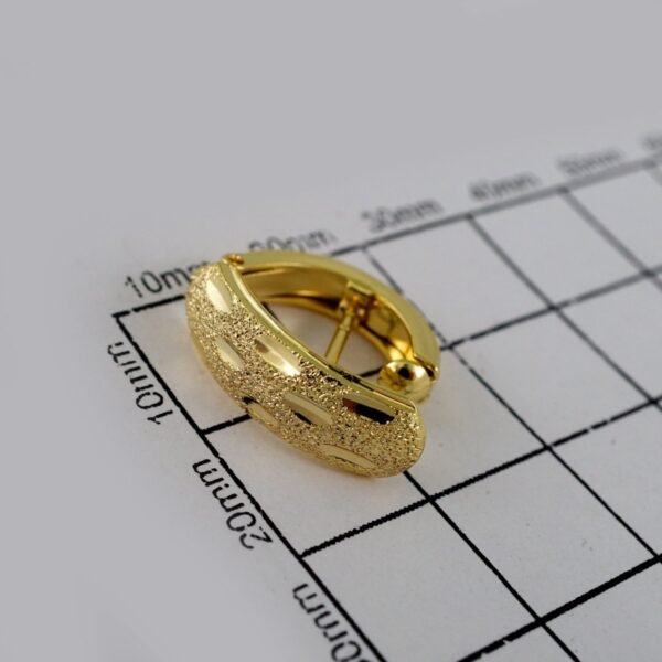 Women Earrings/ Aretes Dama/Plain/14k Real Color// E616 - Image 3