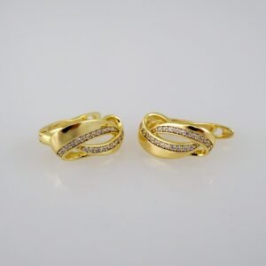 Women Earrings/ Aretes Dama/  Zircon Stone/  14k Real Color// E617
