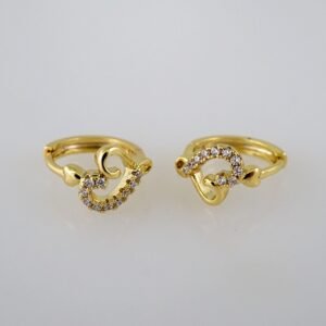 Women Earrings/ Aretes Dama/  Zircon Stone/  14k Real Color// E621