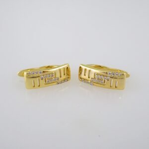 Women Earrings/ Aretes Dama/  Zircon Stone/  14k Real Color// E622