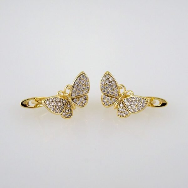 Women Earrings/ Aretes Dama/Zircon Stone/14k Real Color// E624