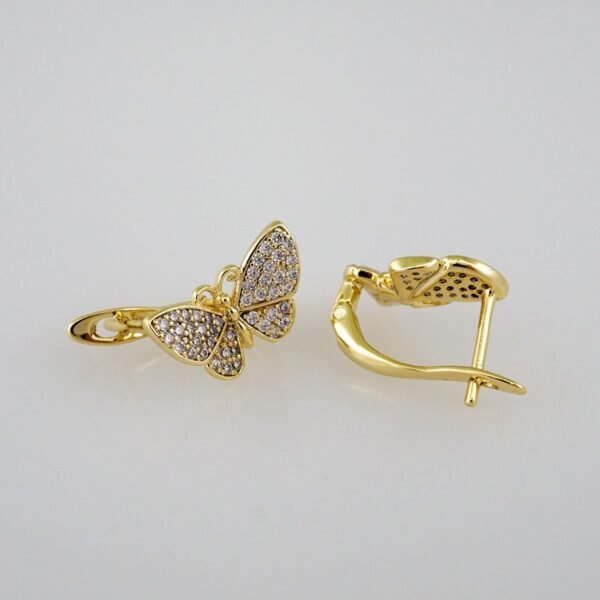 Women Earrings/ Aretes Dama/Zircon Stone/14k Real Color// E624 - Image 2