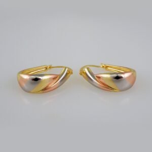 Women Earrings/ Aretes Dama/ Plain/  Three Tone// E635