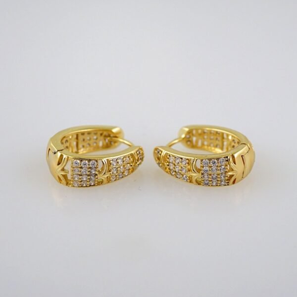 Women Earrings/ Aretes Dama/Zircon Stone/14k Real Color// E636