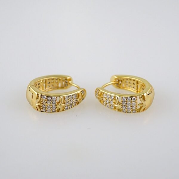 Women Earrings/ Aretes Dama/Zircon Stone/14k Real Color// E636 - Image 2