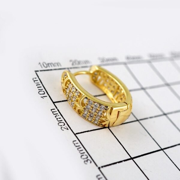 Women Earrings/ Aretes Dama/Zircon Stone/14k Real Color// E636 - Image 3
