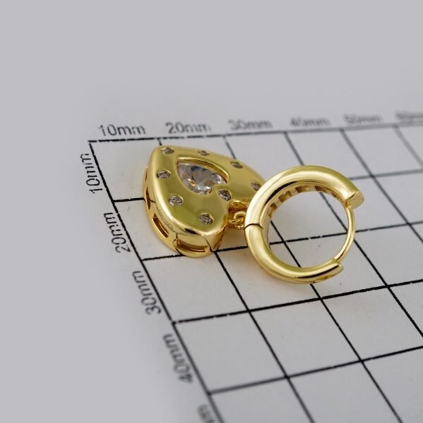 Women Earrings/ Aretes Dama/Zircon Stone/14k Real Color// E648 - Image 3
