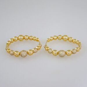 Women Earrings/ Aretes Dama/  Zircon Stone/  14k Real Color// E656