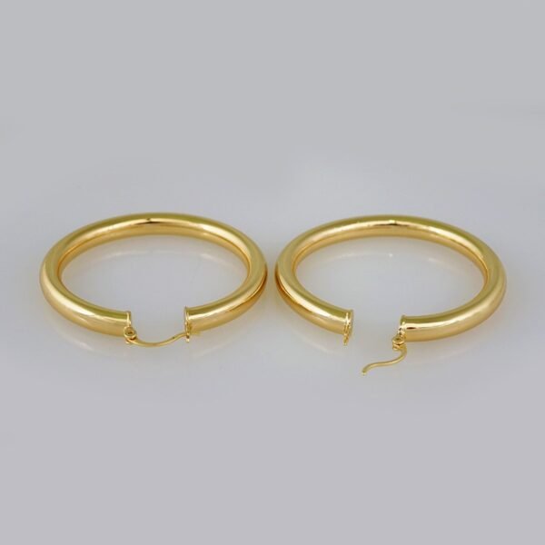 Women Earrings/ Aretes Dama/Plain/14k Real Color// E662 - Image 2
