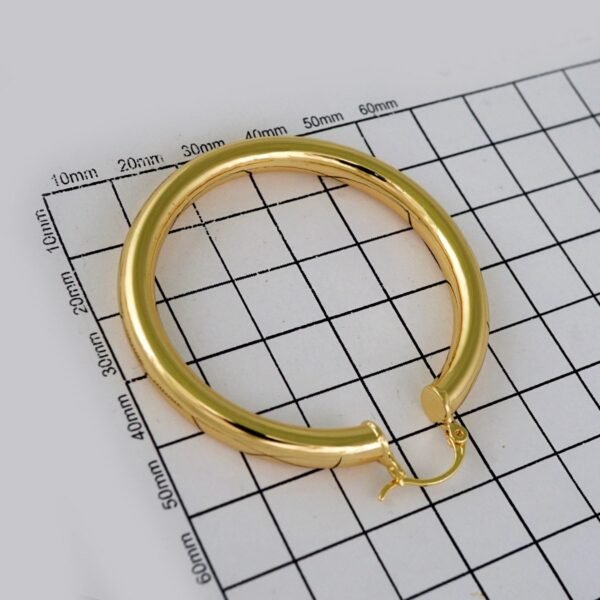 Women Earrings/ Aretes Dama/Plain/14k Real Color// E662 - Image 3