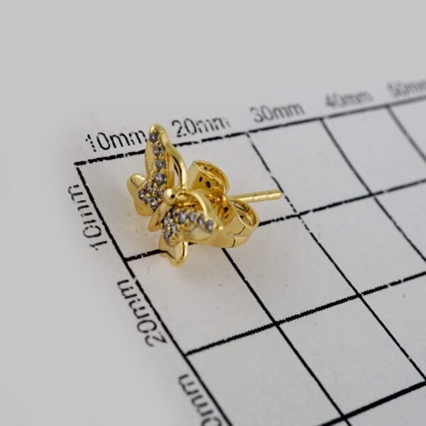 Women Earrings/ Aretes Dama/Zircon Stone/14k Real Color// E672 - Image 3