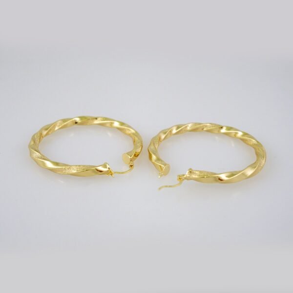Women Earrings/ Aretes Dama/Plain/14k Real Color// E677 - Image 2