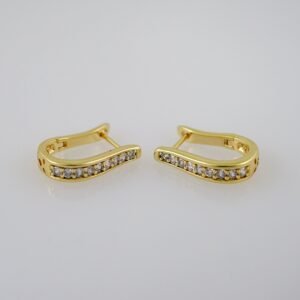 Women Earrings/ Aretes Dama/  Zircon Stone/  14k Real Color// E689