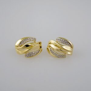 Women Earrings/ Aretes Dama/  Zircon Stone/  14k Real Color// E700