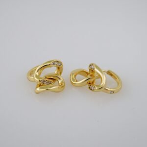 Women Earrings/ Aretes Dama/  Zircon Stone/  14k Real Color// E703